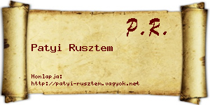 Patyi Rusztem névjegykártya